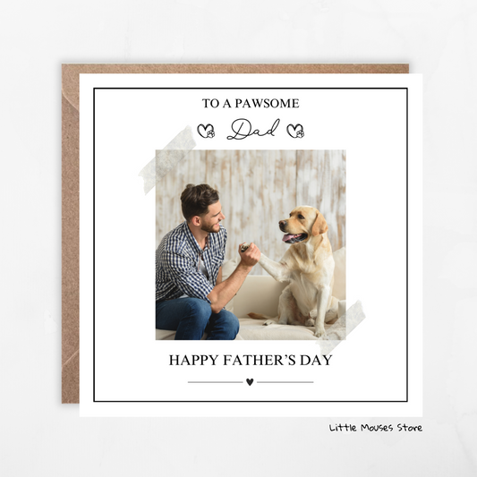 Personalised Photo Father's Day Card | To A Pawsome Dad