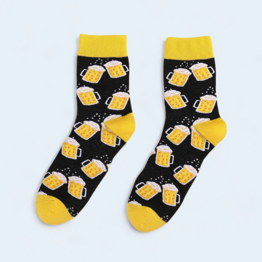 Beer Pattern Crew Socks