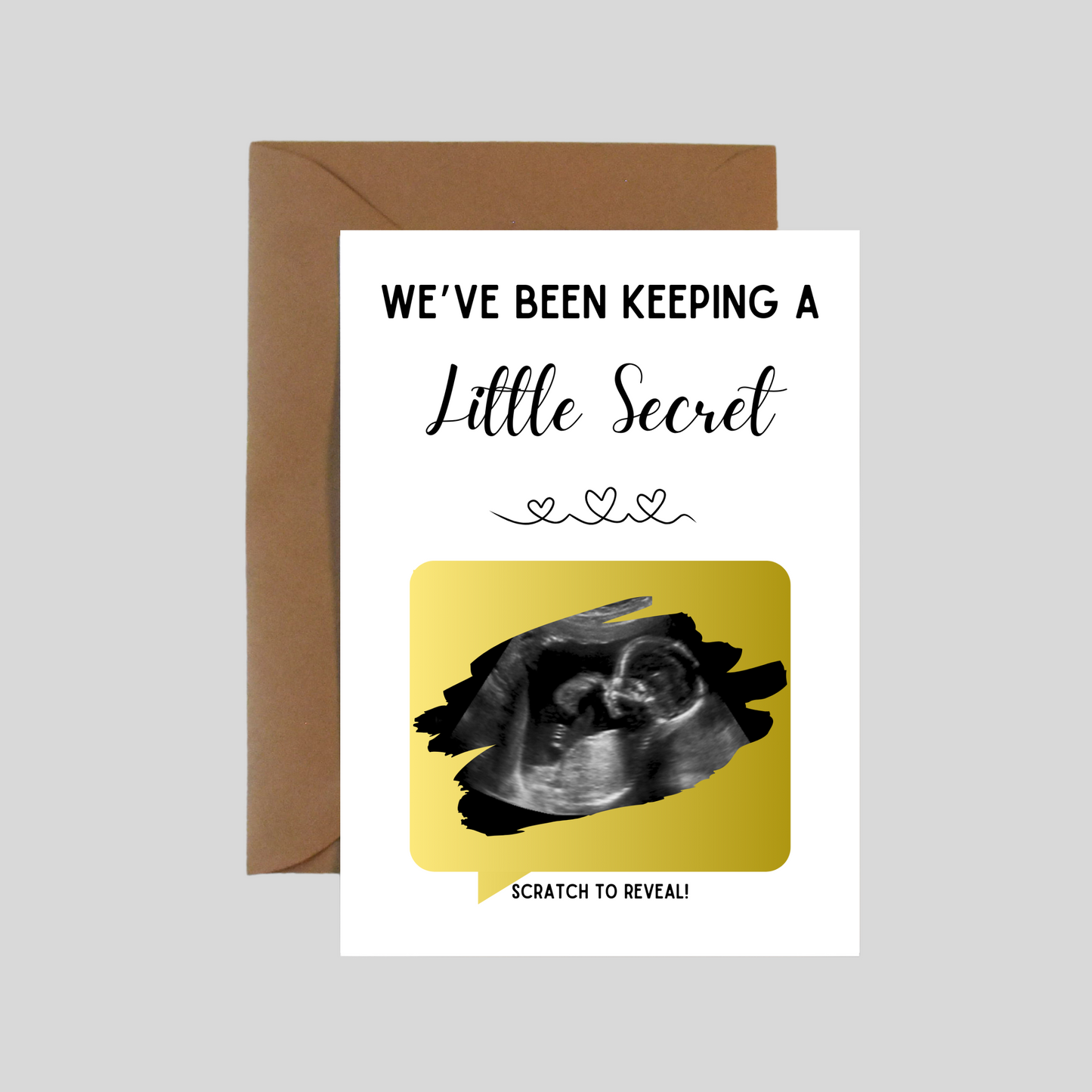 Personalise Baby Scan Reveal Card | We've Been Keeping A Little Secret Surprise