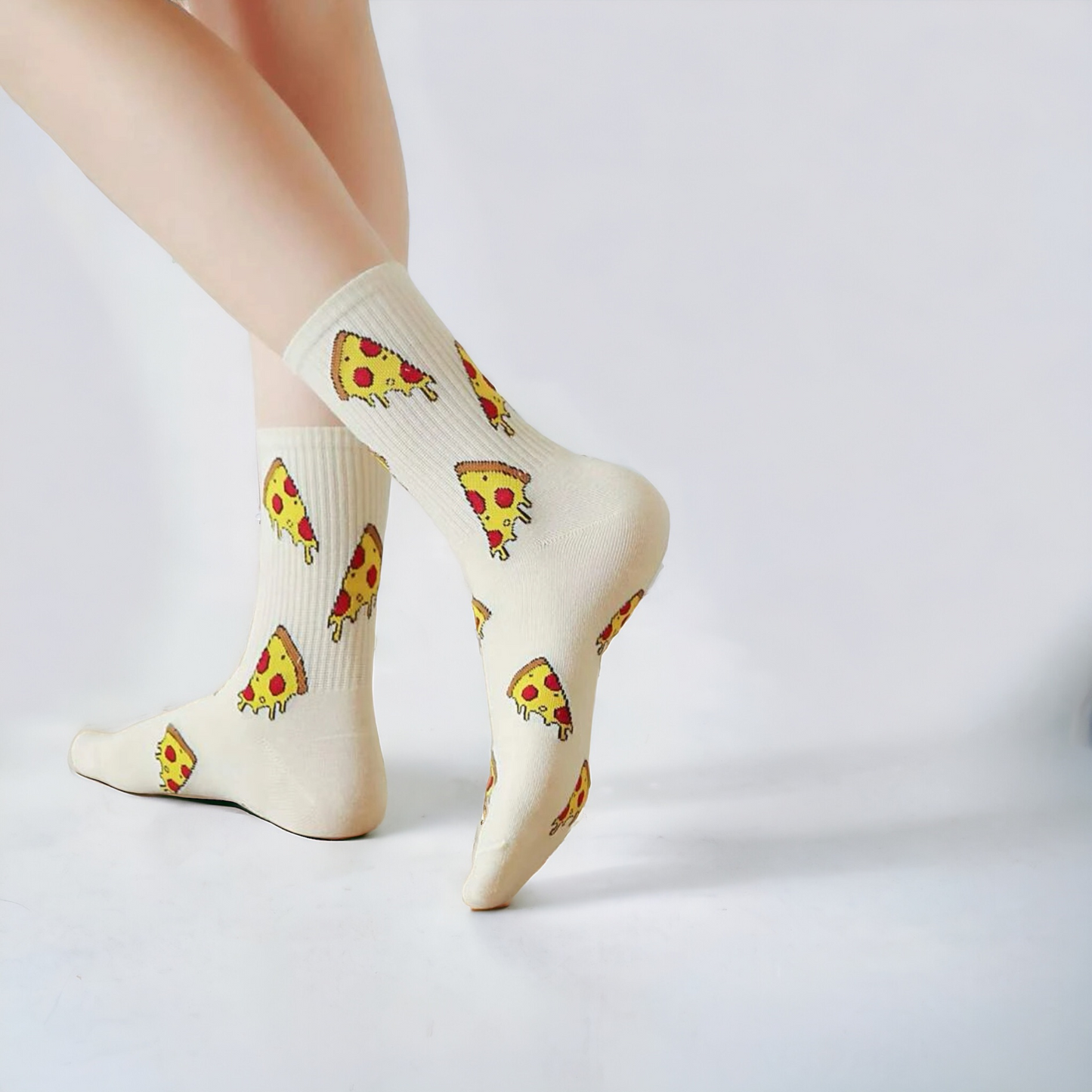 Pizza Pattern Crew Socks