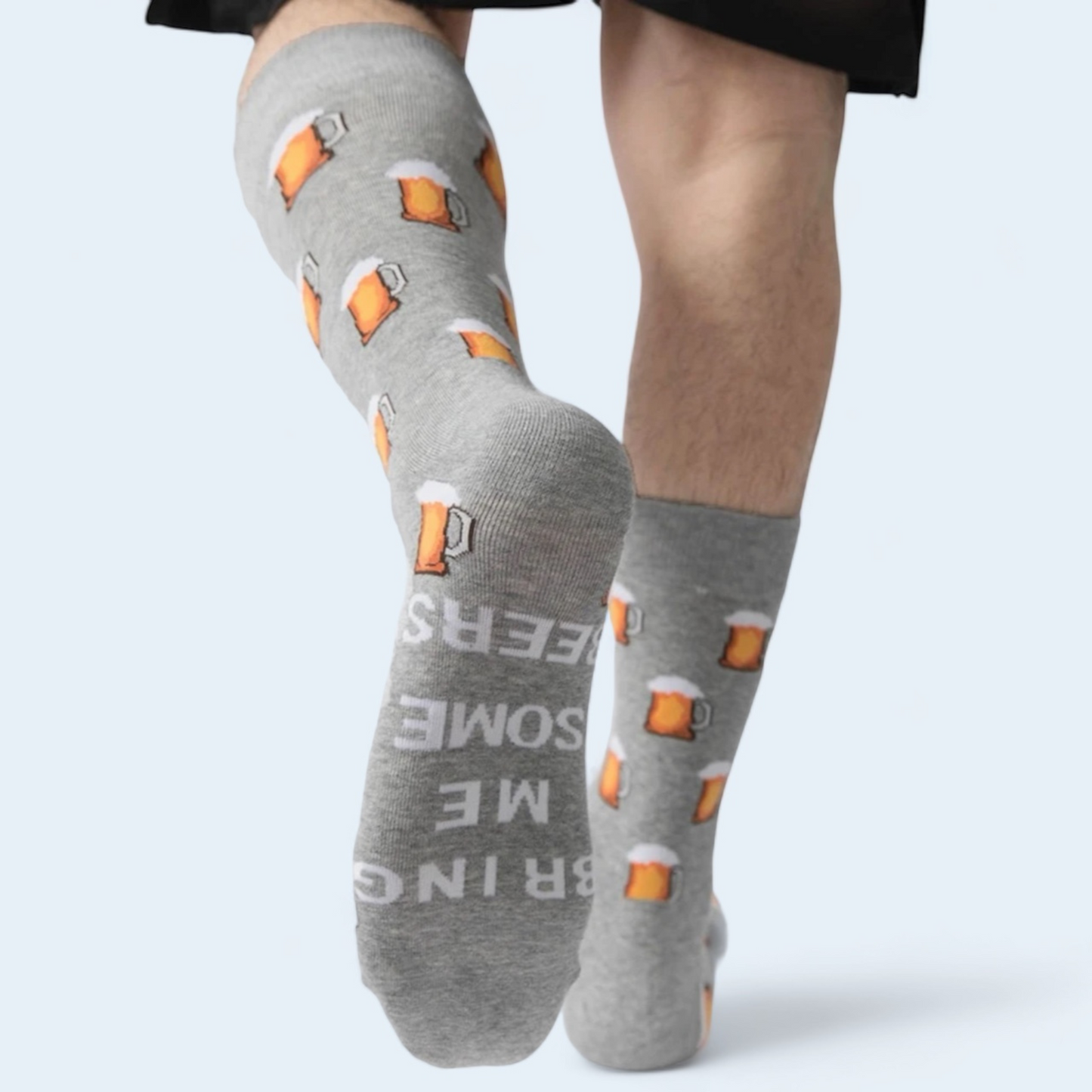 Beer Pattern Crew Socks