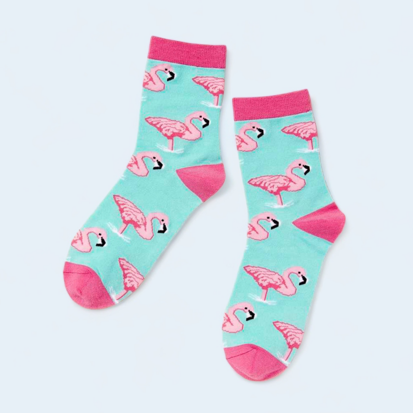 Flamingo Print Crew Socks