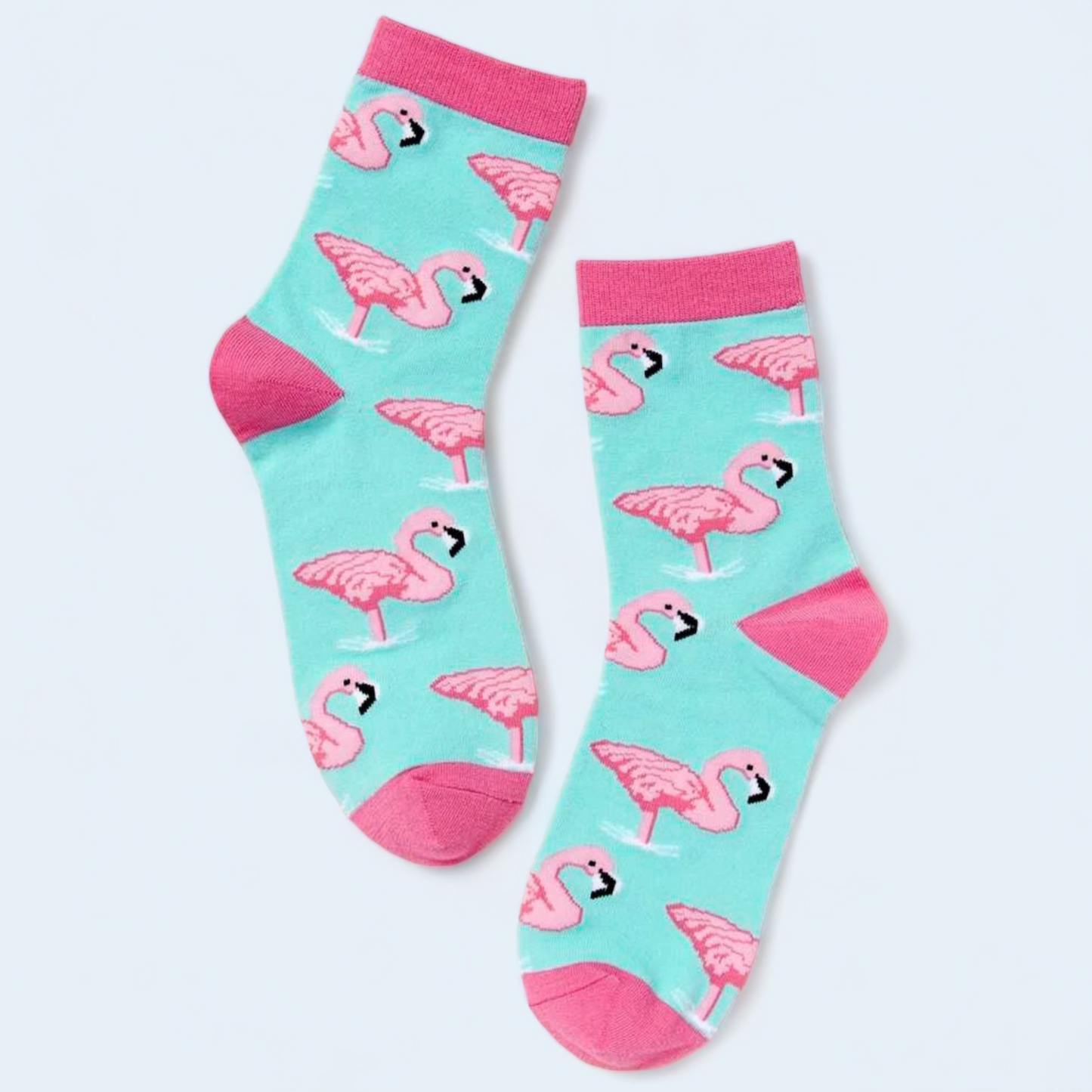 Flamingo Print Crew Socks