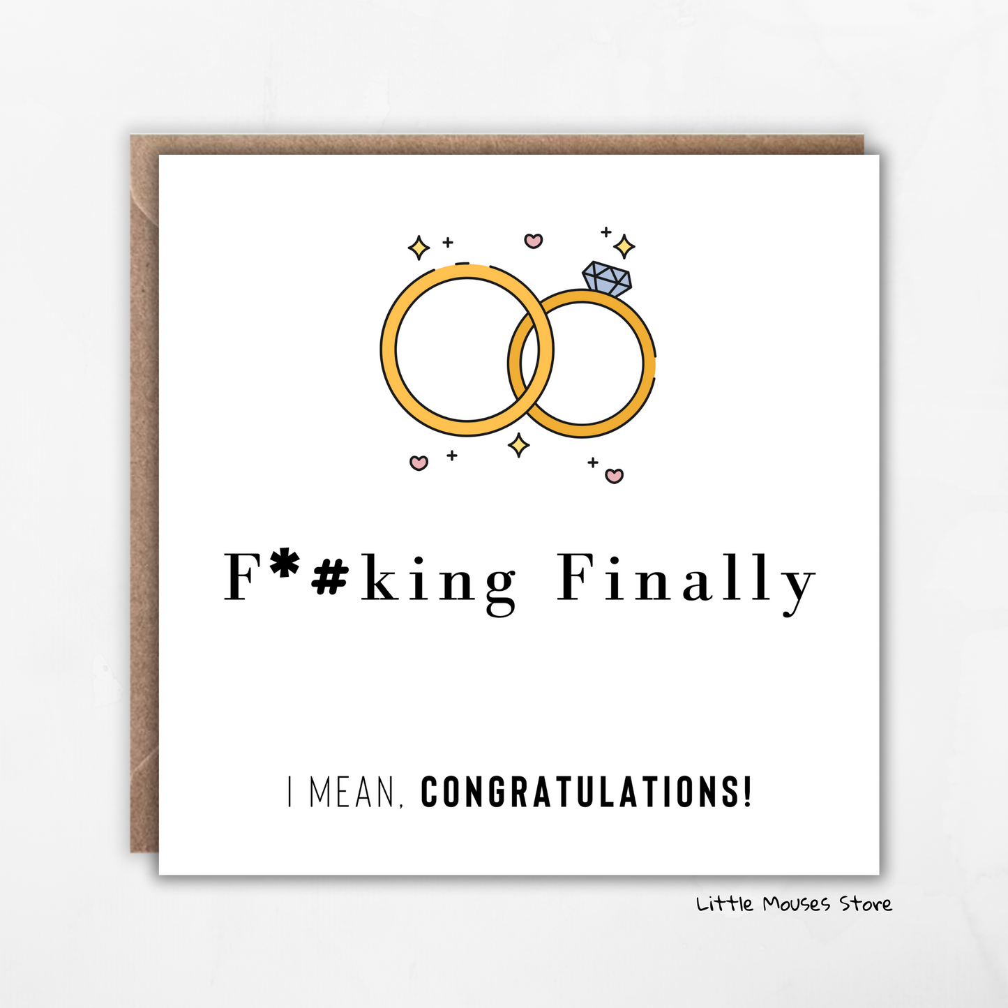 Sarcastic Congratulation Card | Card For Newly Married Or Engaged Couple | Engagement Card For Friend